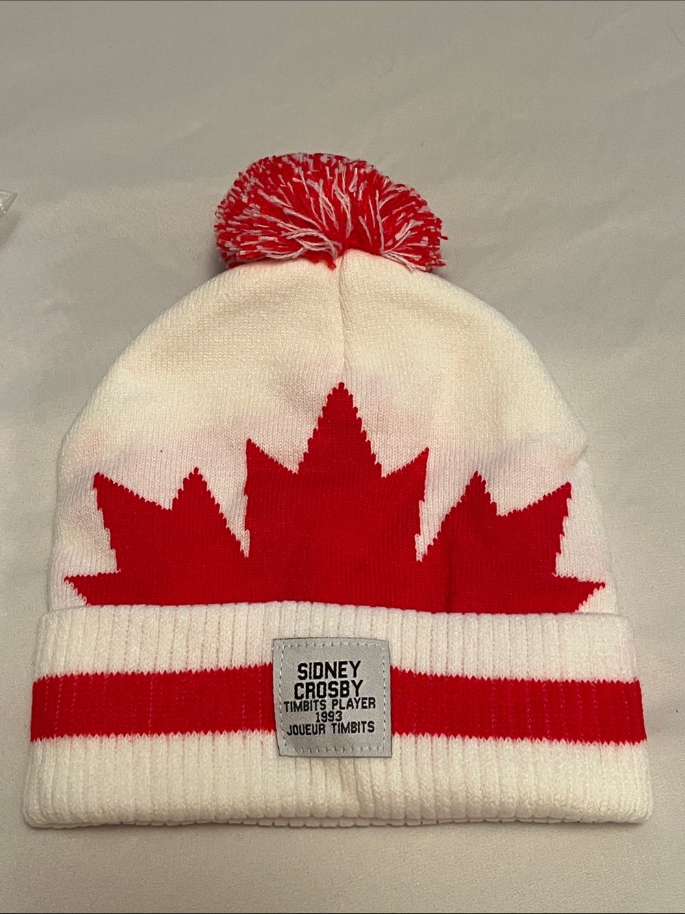 Tim Hortons Sidney Crosby White & Red Maple Leaf Toque / Winter Hat